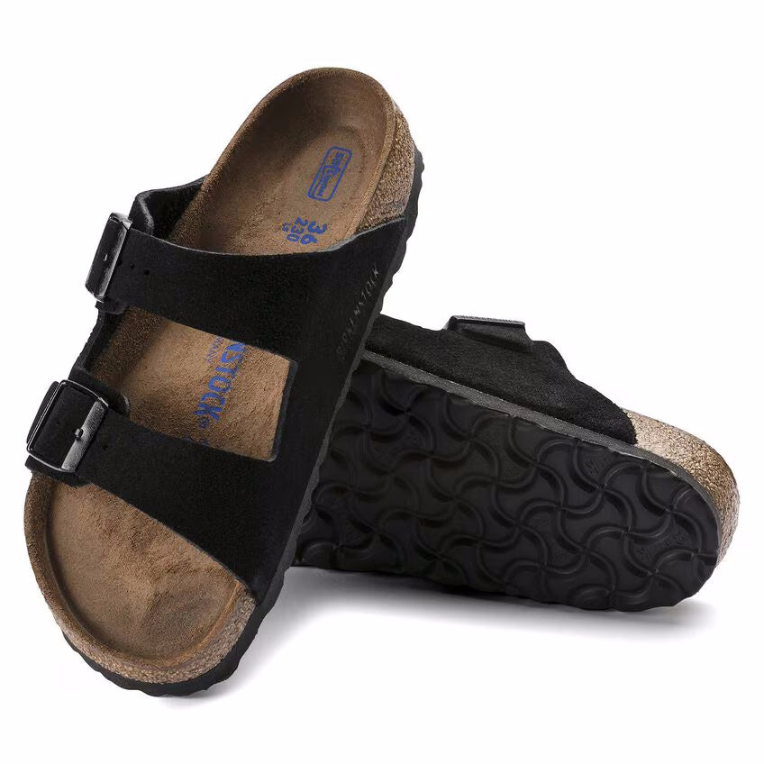 Men's Birkenstock Arizona Suede Soft Footbed