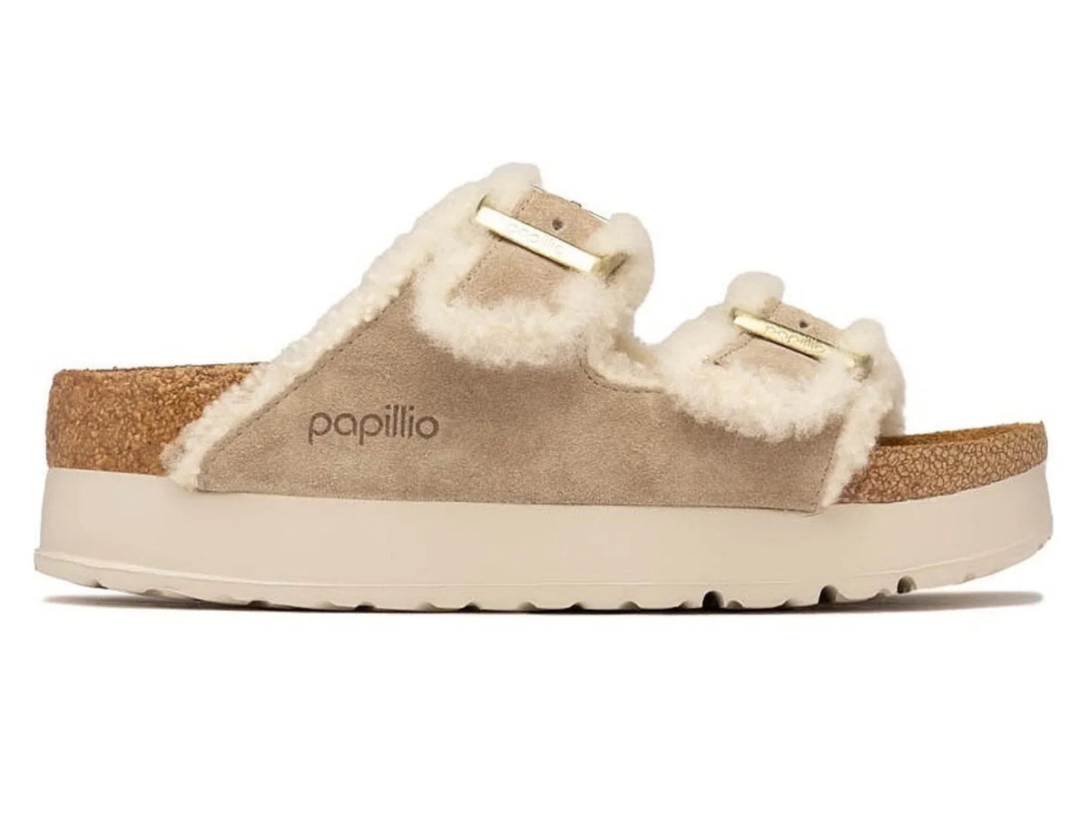 Women's Birkenstock Arizona Teddy Edge Platform